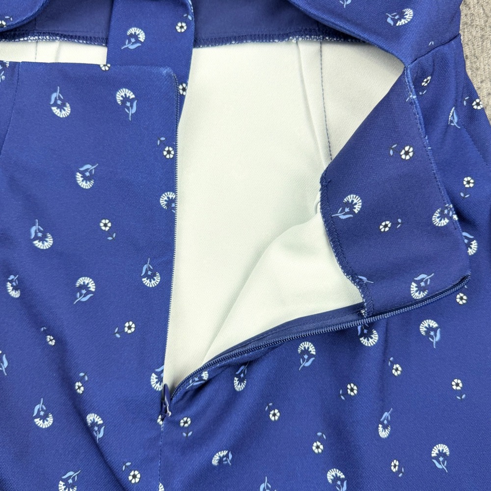 French Connection Blue Floral Tie Back Mini Dress Women's US 4 XS - Picture 10 of 11
